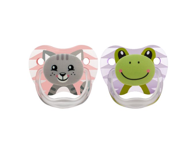 Dr.Browns PV12014 PreVent Butterfly ortodontická figurína 0-6m kolekce zvířátek růžová 2-pack
