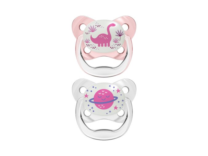 Dr.Browns PV22007 PREVENT ortodontická figurína 6-18m 2-pack světle růžová