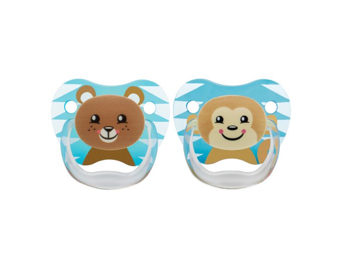 Dr.Browns PV22015 PreVent MOTILE ortodontická figurína 6-12m kolekce zvířat modrá 2ks