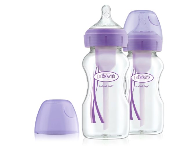 Dr.Browns WB92603 Láhev se širokým hrdlem 270 ml PP OPTIONS PLUS 2 PAK fialová