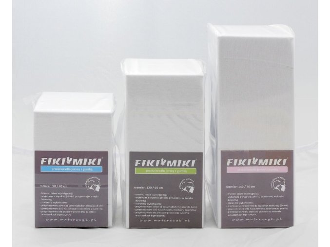 FIKI MIKI Jersey prostěradlo 120x60 Bílá