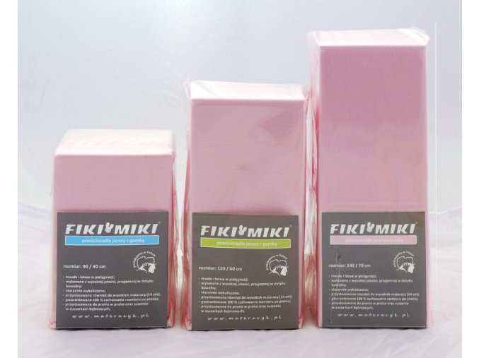 FIKI MIKI Jersey prostěradlo 140x70 Pink