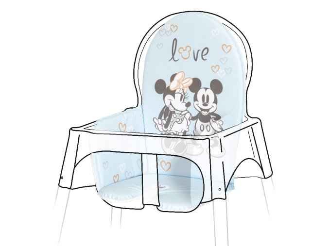 KEEEPER 185016 Lena Mickey mouse Podložka na krmící židli modrá oblačná