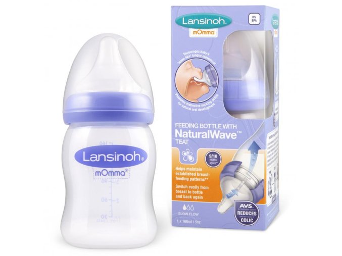 LANSINOH Láhev 160 ml + dudlík NaturalWave