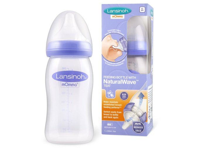 LANSINOH 240 ml láhev se savičkou NaturalWave