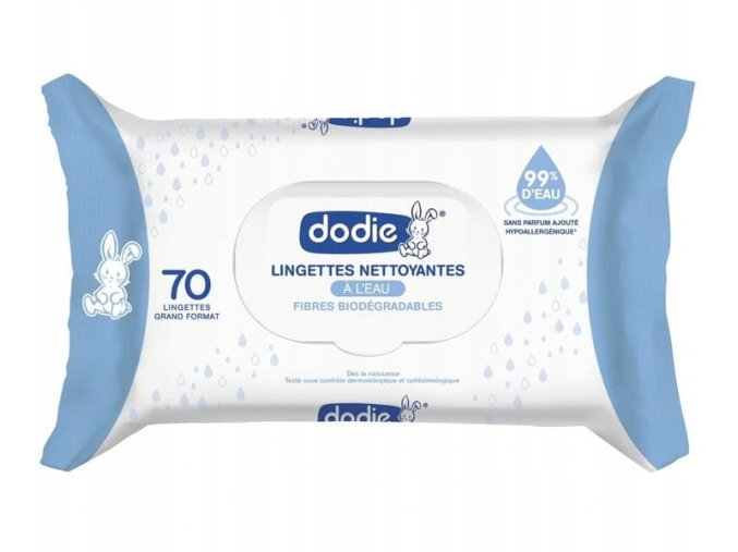 LANSINOH DODIE Biologicky odbouratelné pečující ubrousky namočené v čisté vodě - 70ks
