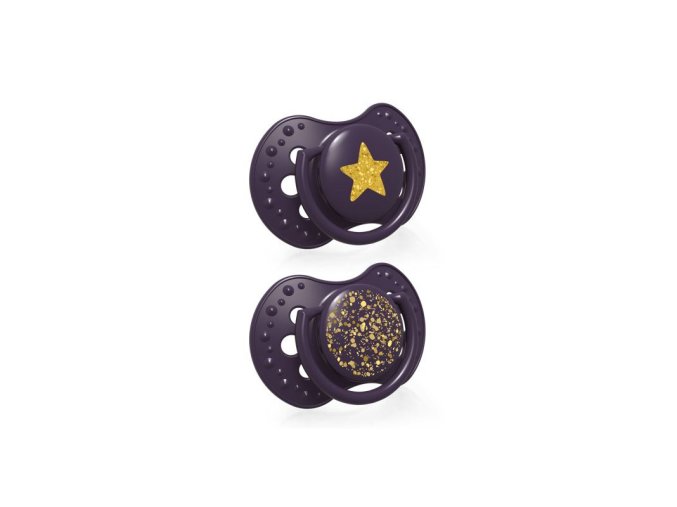 LOVI 22/893 Dynamická silikonová figurína 3-6m 2 ks Stardust fialová