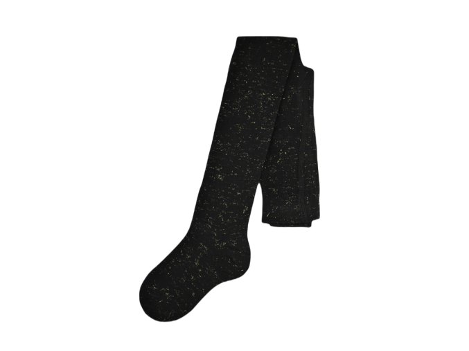 NOVITI RB002-G-03 Bavlněné punčochové kalhoty černé zlaté lurex 104/110
