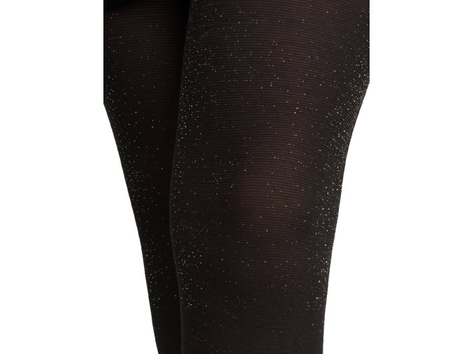 NOVITI RM003-G-02 Micro 60den punčocháče černá zlatá lurex 104/110