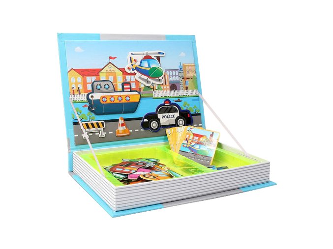 SMILY PLAY SP83883 Magnetické puzzle s vozidly