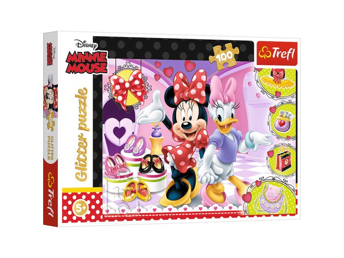 TREFL 14820 Puzzle 100 Glitter - Minnie a třpytky