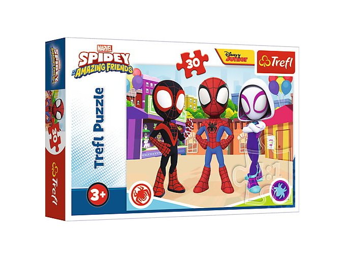 TREFL 18285 Puzzle 30 Dobrodružství Spidaye a jeho přátel
