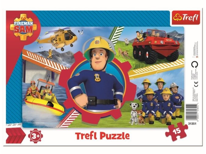 TREFL 31351 Puzzle s 15 rámečky Den požárníka Sama 3+