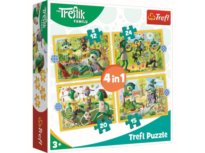TREFL 34358 Puzzle 4v1 Treflíci si spolu hrají