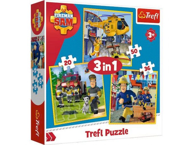 TREFL 34844 Puzzle 3v1 Hasič Sam v akci 3+*