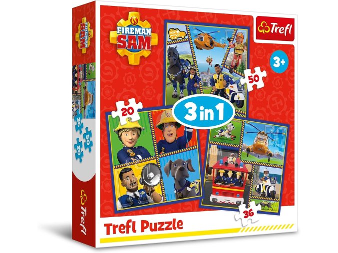 TREFL 34868 Puzzle 3v1 Den hasiče Sama