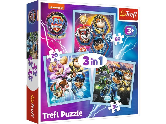 TREFL 34869 Puzzle 3w1 Moc Mighty Pups / Paw Patrol