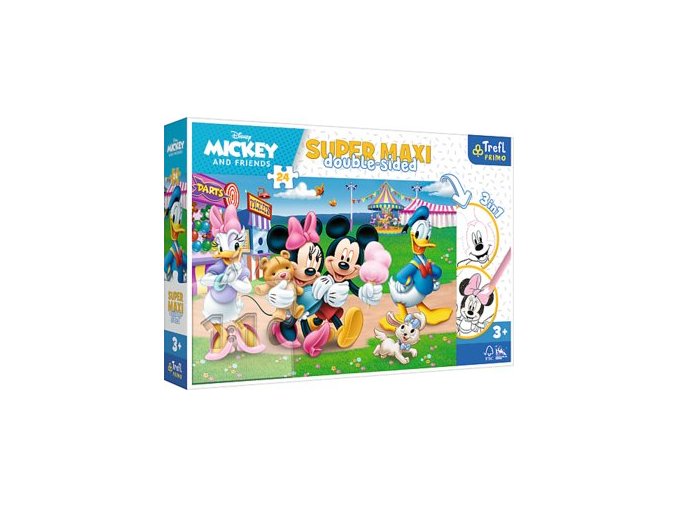 TREFL 41005 Puzzle 24 SUPER MAXI Mickey v zábavním parku