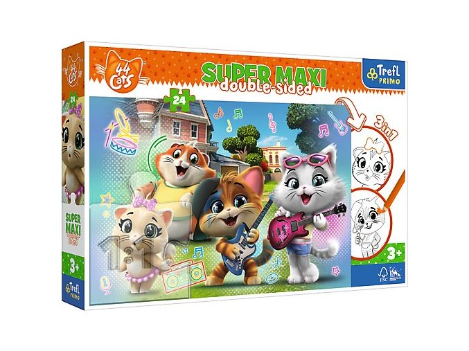 TREFL 41011 Puzzle 24 SUPER MAXI Radostné duhové kočky