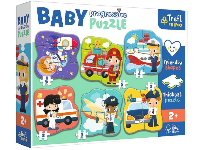 TREFL 44001 Puzzle Baby Progressive - Povolání a vozidla
