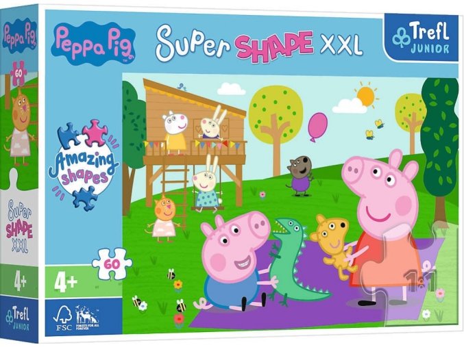 TREFL 50011 Puzzle 60 XXL Hrajeme si s bratrem / Prasátko Peppa