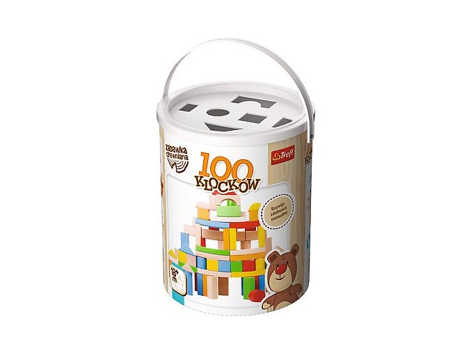 TREFL 61685 Dřevěná hračka 100 kostek