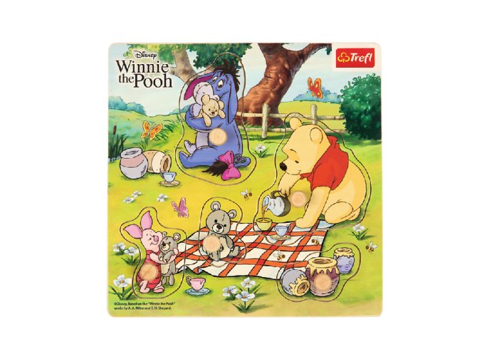 TREFL 61852 Mini dřevěná hračka Puzzle - Medvídek Pú