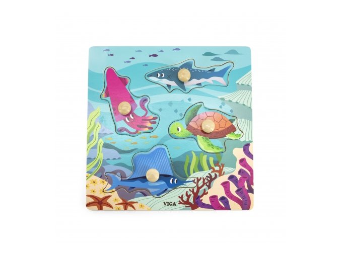 Viga 44594 Dřevěné puzzle Mořská zvířata