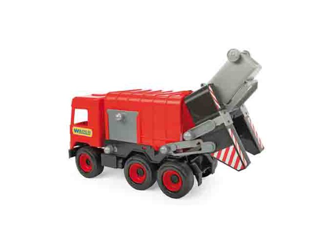 WADER 32113 Middle Truck - Popelářský vůz červený