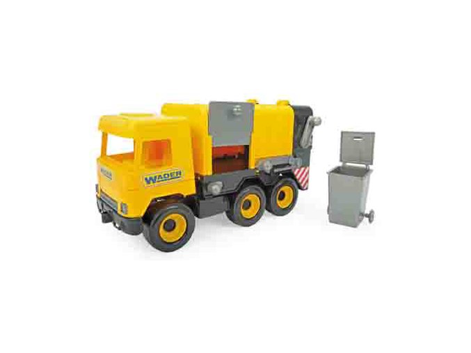 WADER 32123 Middle Truck - Žlutý popelářský vůz