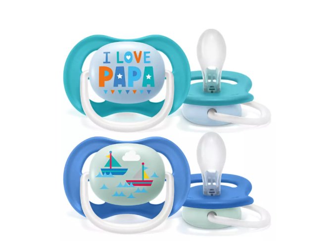 AVENT SCF080/03 Ultra Air ortodontický dudlík 6-18M chlapec loď/i love papa