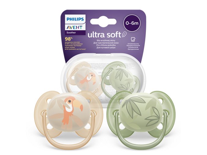 AVENT SCF091/07 Ultra Soft 0-6m papoušek/listová figurína