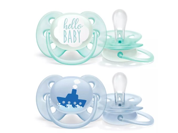 AVENT SCF222/01 Ultra Soft 0-6M chlapec dekor loď / hello baby dudlík
