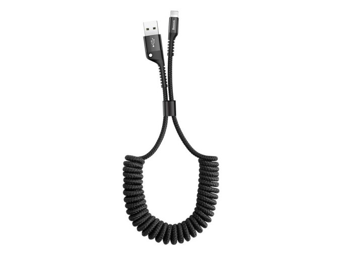 Baseus Pružinový kabel Lightning 1m 2A - černý