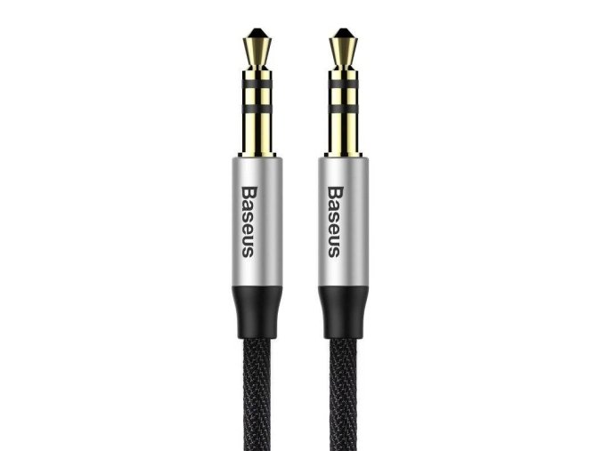 Baseus Yiven Audio kabel mini jack 3,5 mm AUX, 1 m (černo-stříbrný)