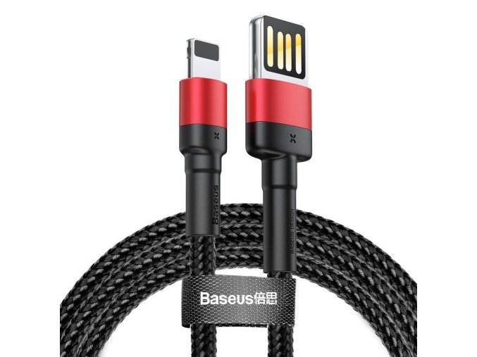 Baseus Cafule Oboustranný kabel USB Lightning 2,4 A 1 m (černo-červený)