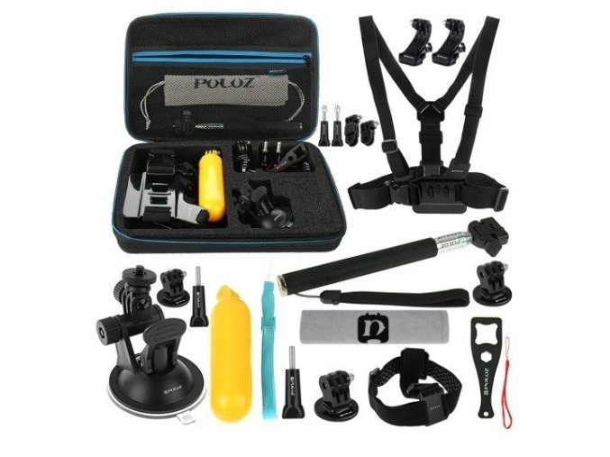 Puluz 20 in 1 Accessories Ultimate Combo Kits for sports cameras PKT11