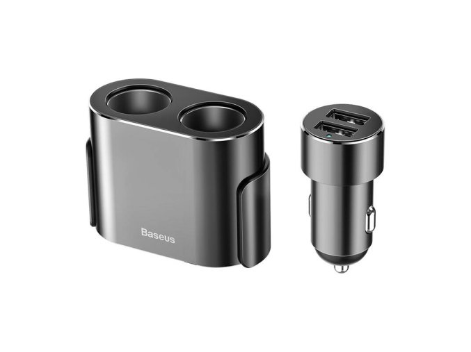 Zásuvka zapalovače s rozbočovačem 2xUSB 3,1A 100W - černá