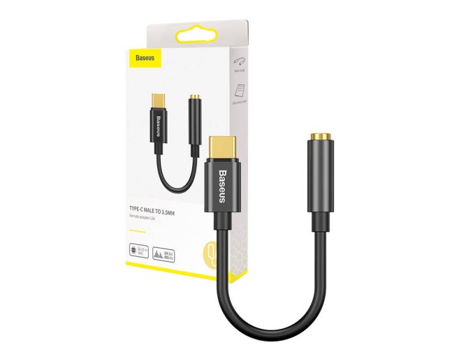 Zvukový adaptér Baseus L54 USB-C mini jack 3,5 mm - černý