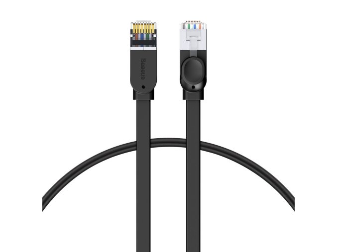 Baseus Cat 6 UTP Ethernet kabel RJ45 plochý 1m černý