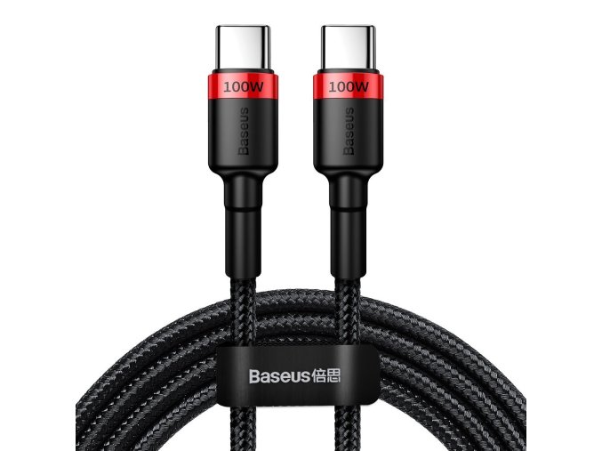 Baseus Cafule PD2.0 100W bleskové nabíjení USB pro kabel typu C (20V 5A)2m - červený černý