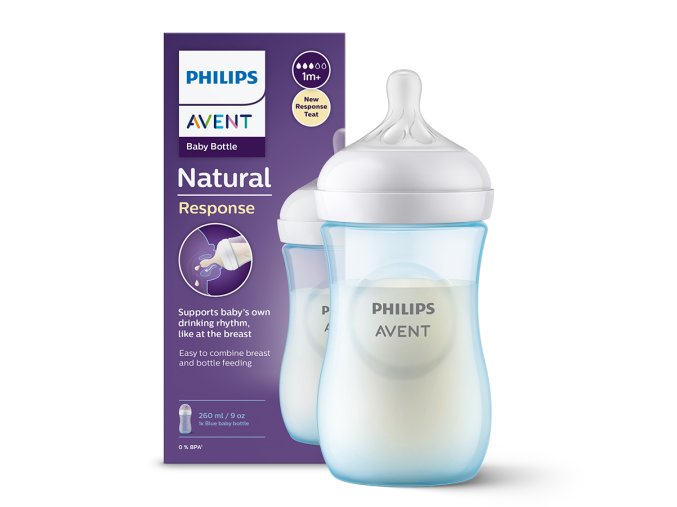 AVENT SCY903/21 Natural Responsive Modrá láhev 260 ml