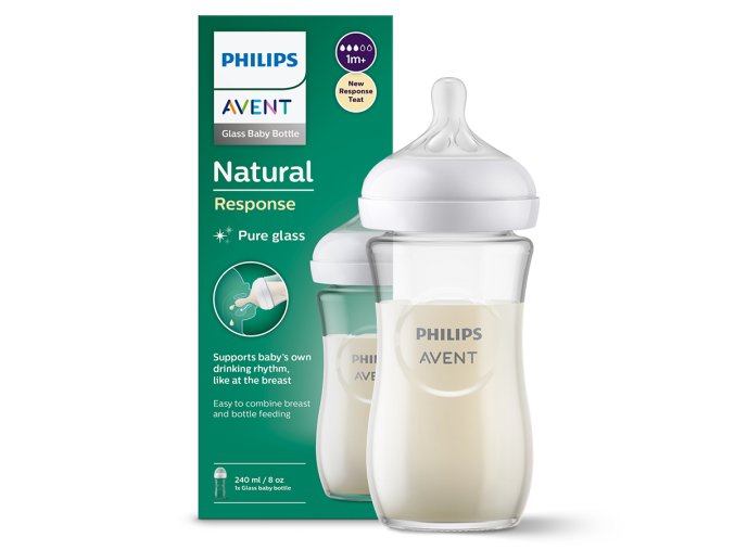 AVENT SCY933/01 Přírodní skleněná odpovědní láhev 240 ml