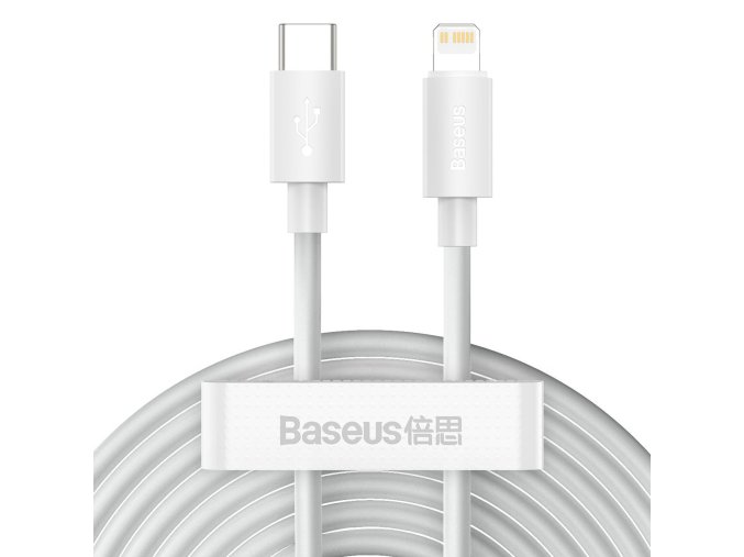 Baseus Simple Wisdom Data Cable Kit USB-C to Lightning PD 20W (2PCS/Set) 1.5m White