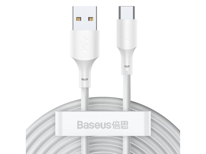 Baseus Simple Wisdom Data Cable Kit USB to Type-C 5A (2PCS/Set）1.5m White