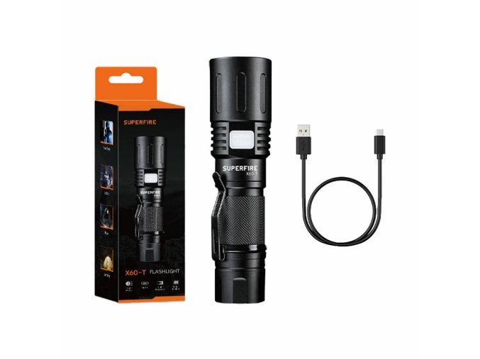 Svítilna Superfire X60-T, 1500lm, USB