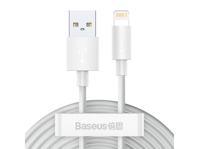 Baseus Simple Wisdom Data Cable Kit USB to Lightning 2.4A (2PCS/Set）1.5m - bílý