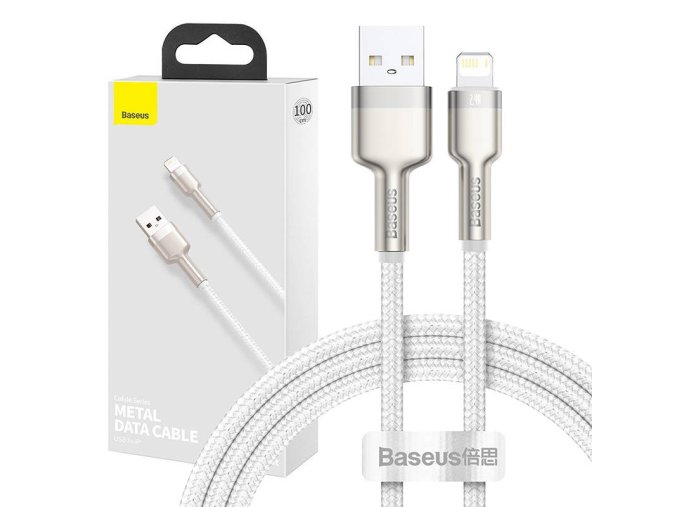 USB kabel pro Lightning Baseus Cafule, 2,4A, 1m (bílý)