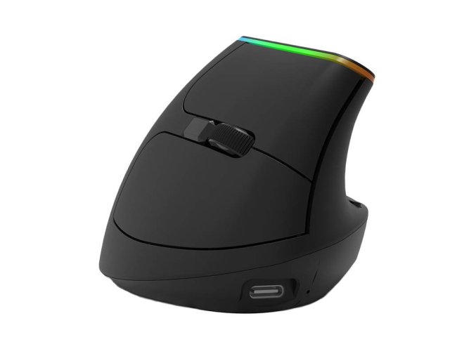 Bezdrátová vertikální myš Delux M618DB BT4.0 2,4Ghz 4000DPI RGB