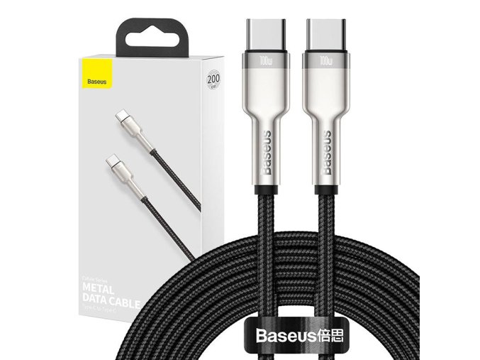Kabel USB-C na USB-C Baseus Cafule, 100W, 2m (černý)